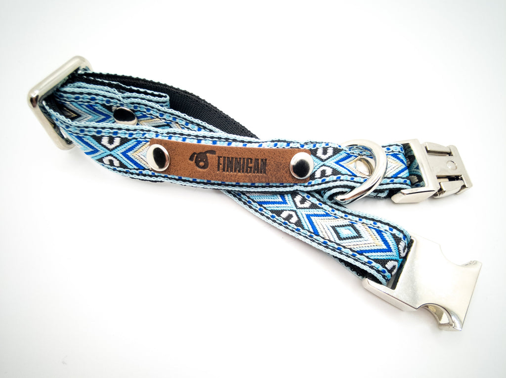 Collier Chien Designer Gravé en Coton