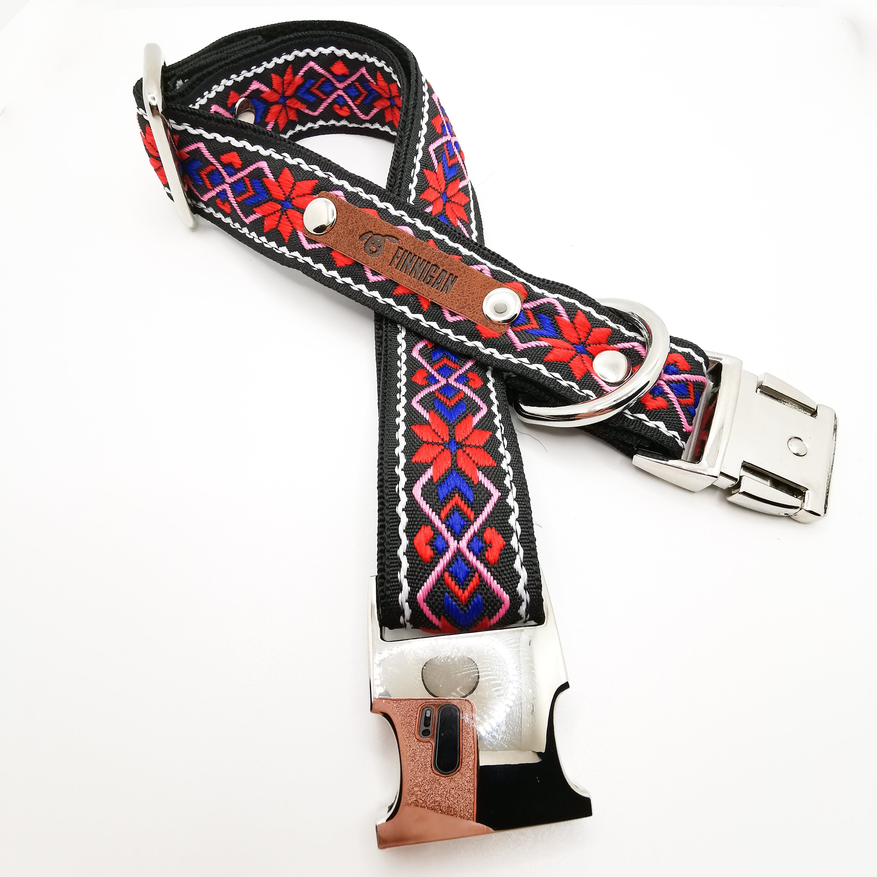 Collier en coton personnalisé pour grands chiens