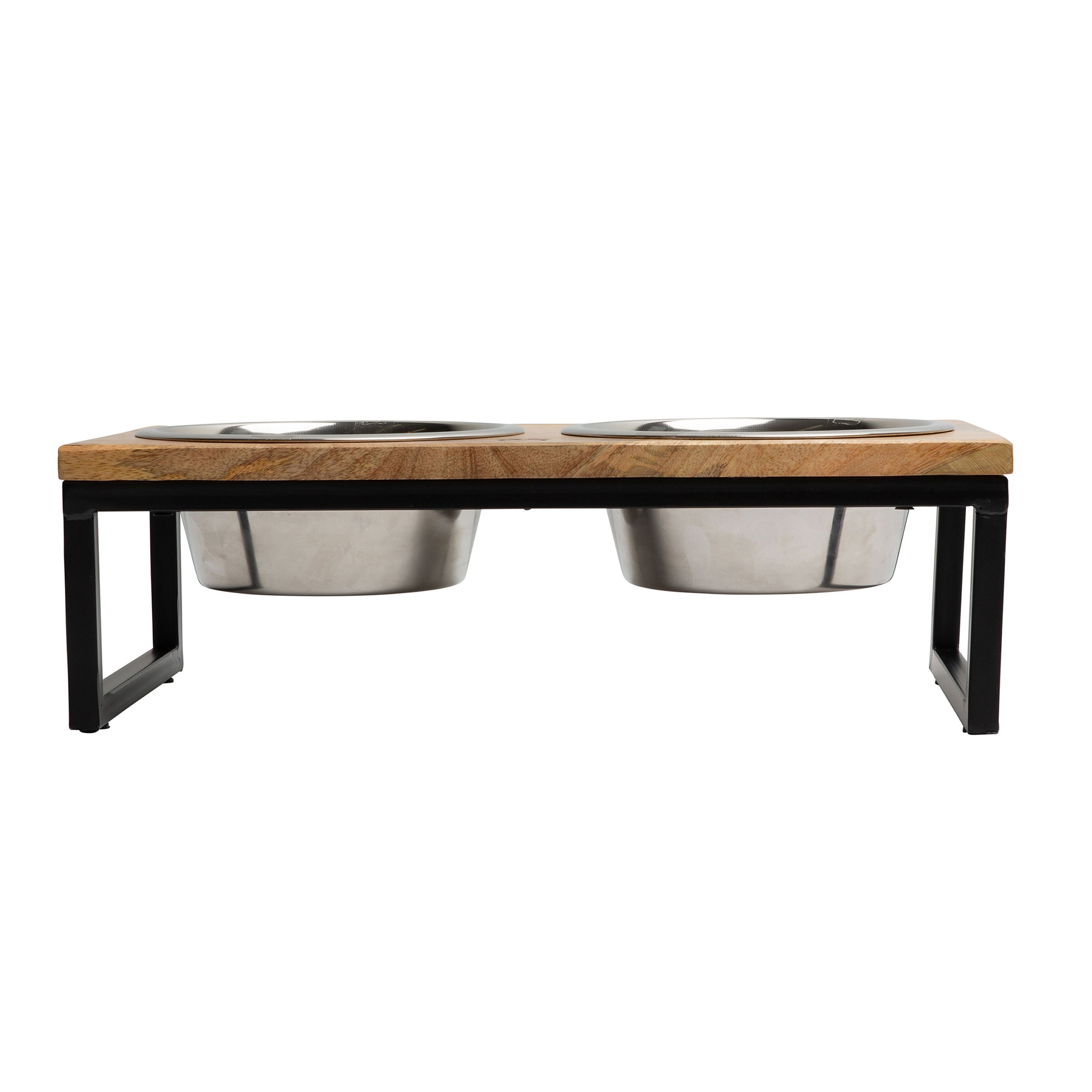 Distributeur surélevé en bois et métal