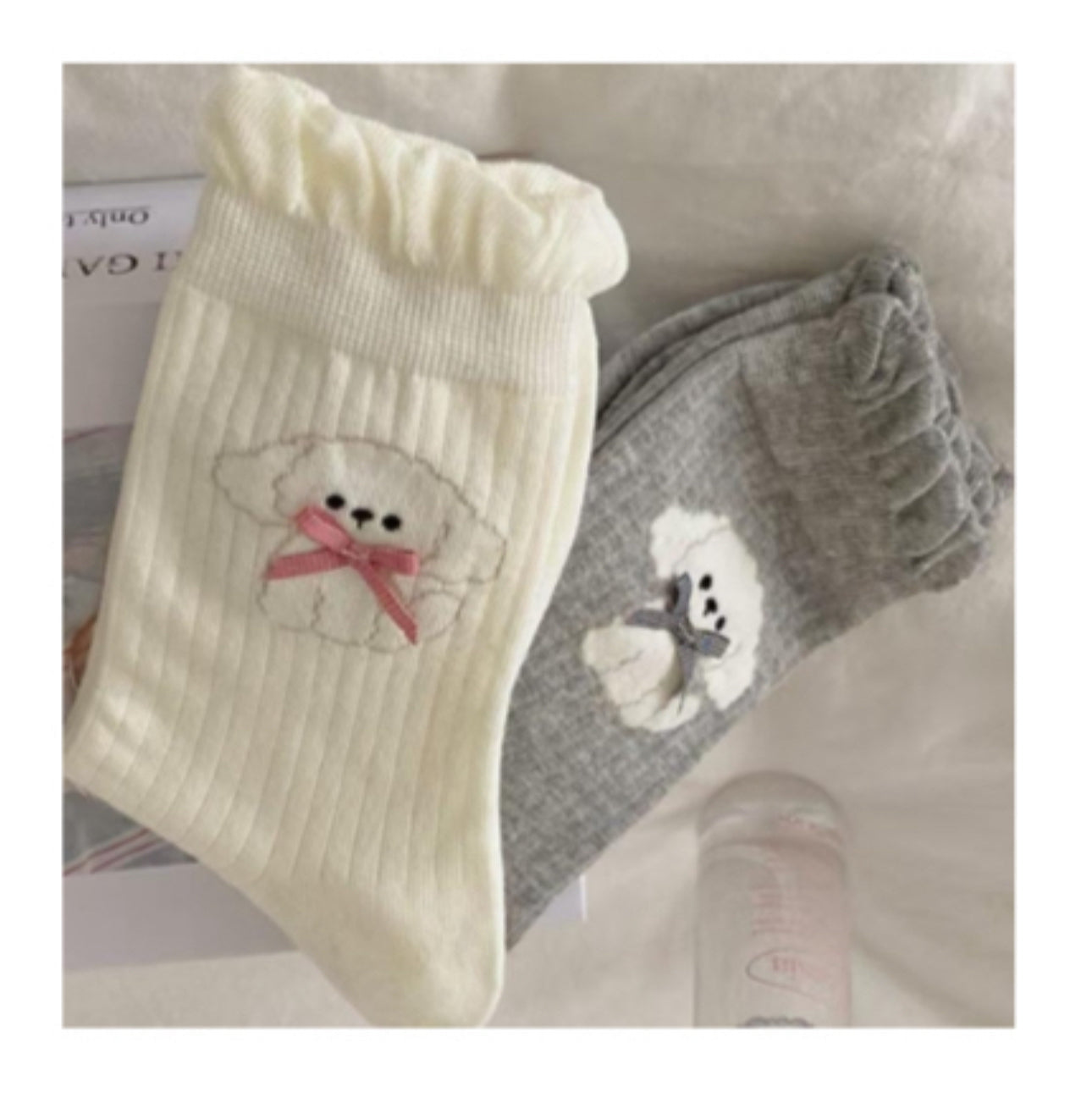 Ensemble de 2 Chaussettes Design pour Bichon Chiot