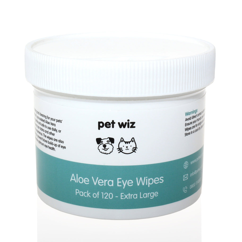 Lingettes pour les Yeux Aloe Vera pour Chiens et Chats - Pack de 120