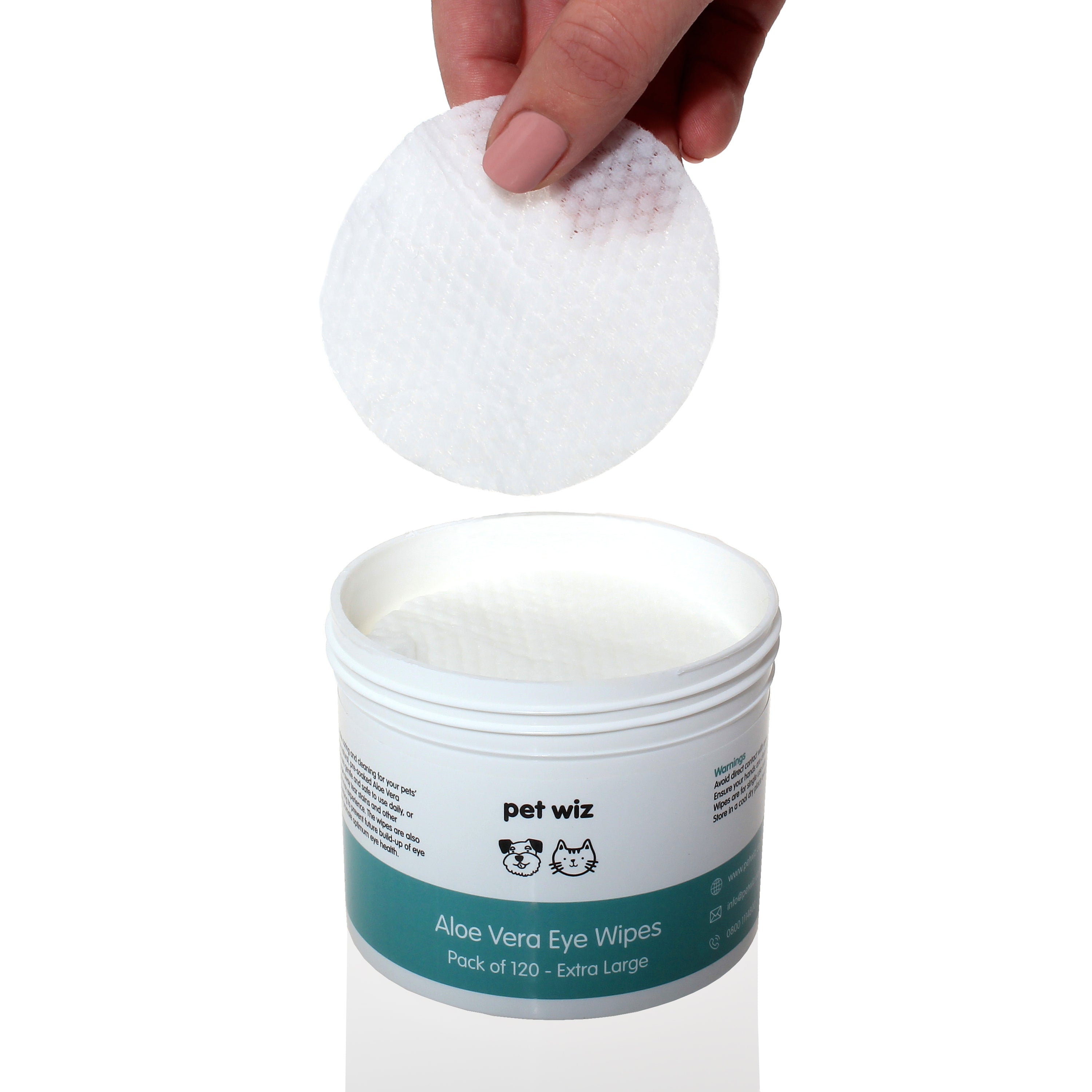 Lingettes pour les Yeux Aloe Vera pour Chiens et Chats - Pack de 120