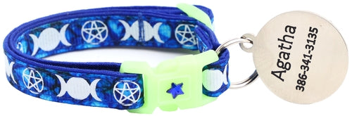 Familiar de Sorcière sur Collier de Chat Saphir
