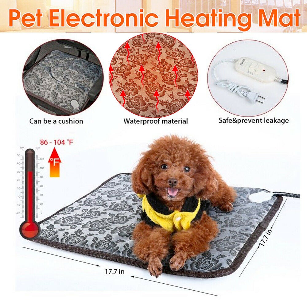 Tapis chauffant étanche pour animaux avec réglage ajustable