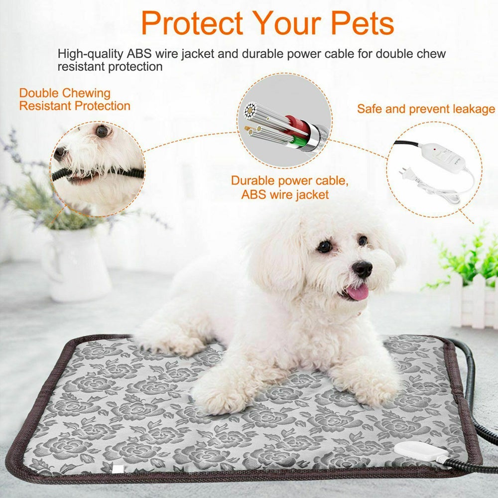 Tapis chauffant étanche pour animaux avec réglage ajustable