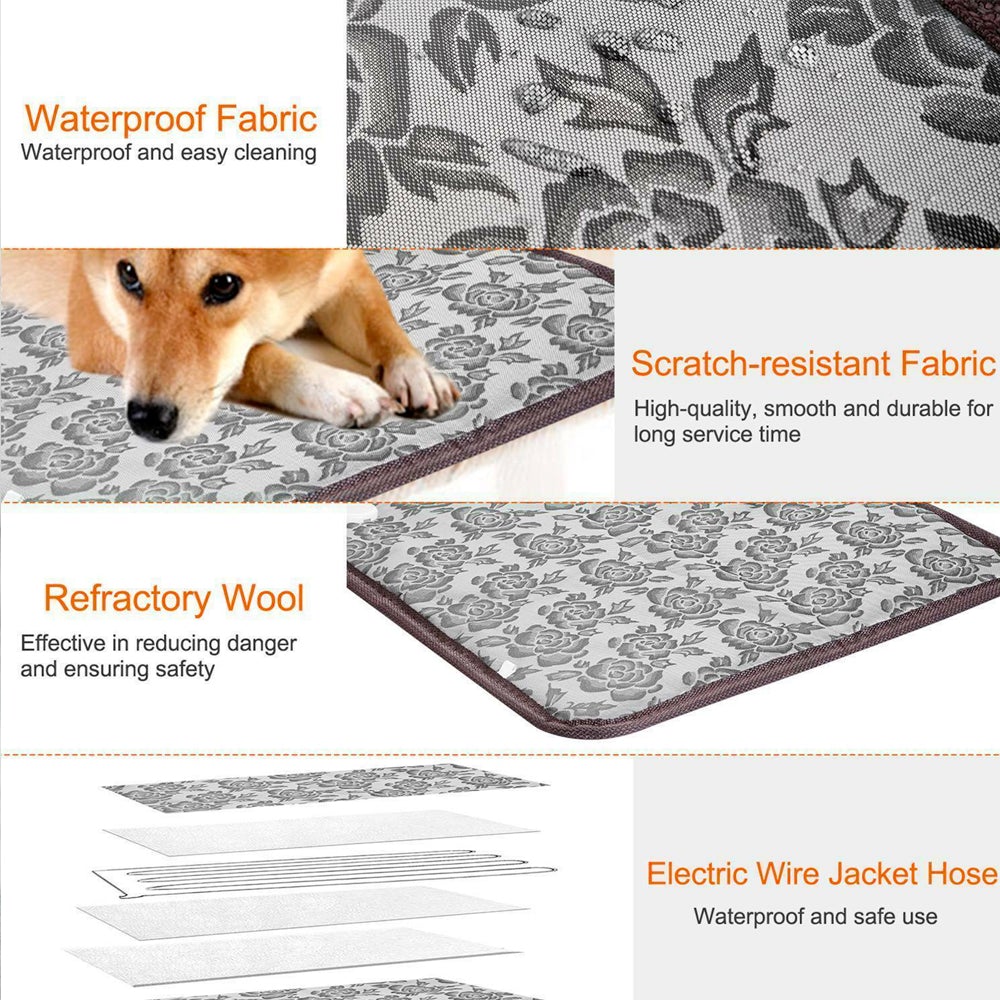 Tapis chauffant étanche pour animaux avec réglage ajustable