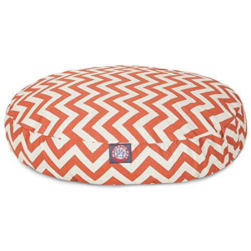 Lit rond Zig Zag pour animaux 30 pouces, orange brûlé