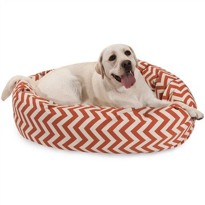 Lit Donut en Sherpa Zig Zag MajesticPet 102 cm, Brun