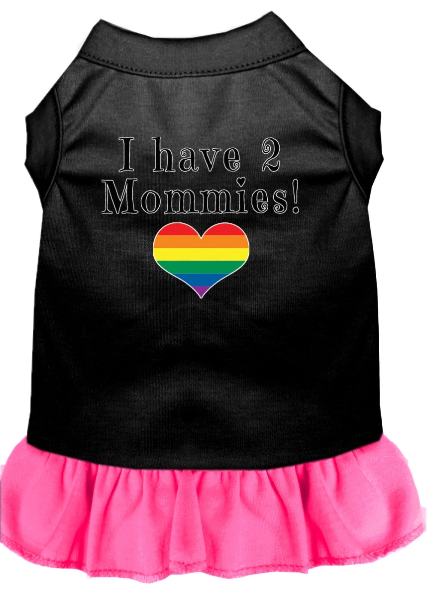 Robe Chien I Have 2 Mommies - Noir et Rose