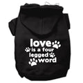 Hoodie Chien Love is a Four Leg Word - Noir