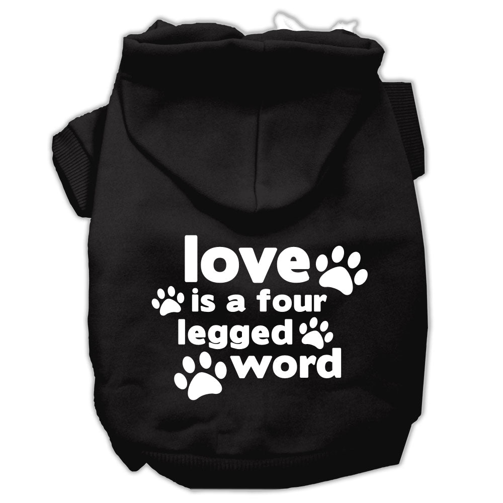 Hoodie Chien Love is a Four Leg Word - Noir
