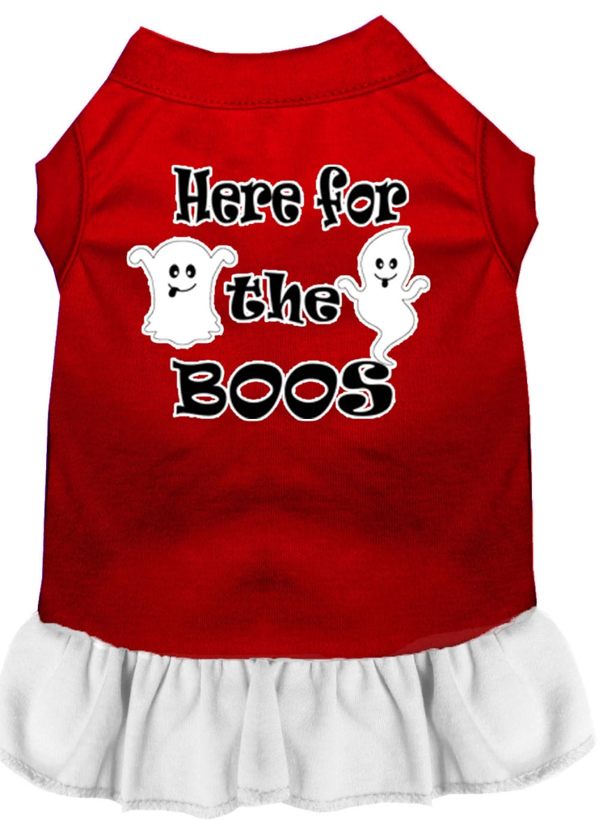 T-shirt Chien Ici pour le Boos - Rouge et Blanc