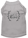 T-shirt Chien 'Il est Ressuscité' - Gris