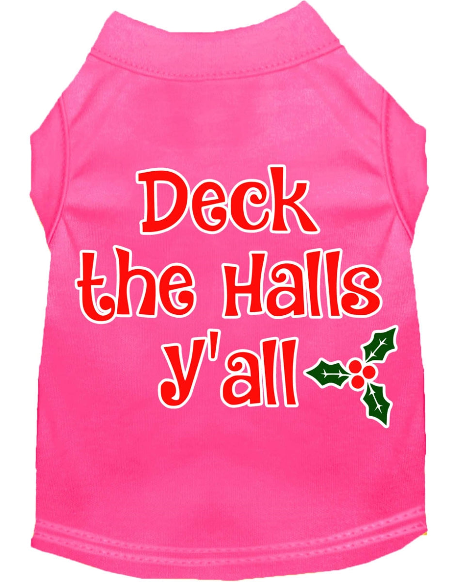 T-shirt Chien 'Deck the Halls Y'all'