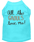 T-shirt Chien Tous les Ghouls - Aqua