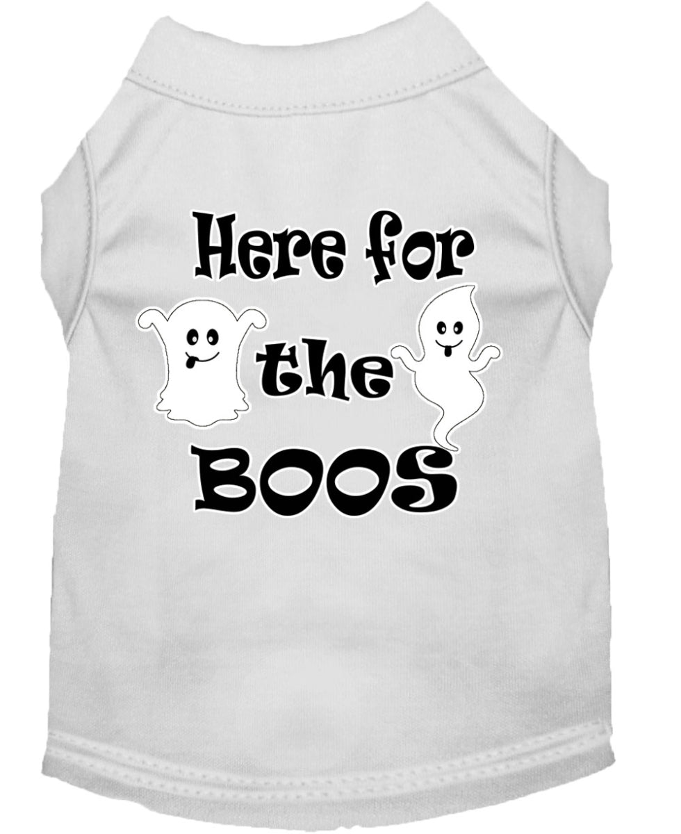 T-shirt Chien Here pour le Boos - Blanc
