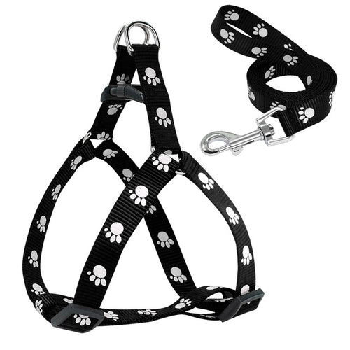 Harnais et laisse en nylon réglables pour chien