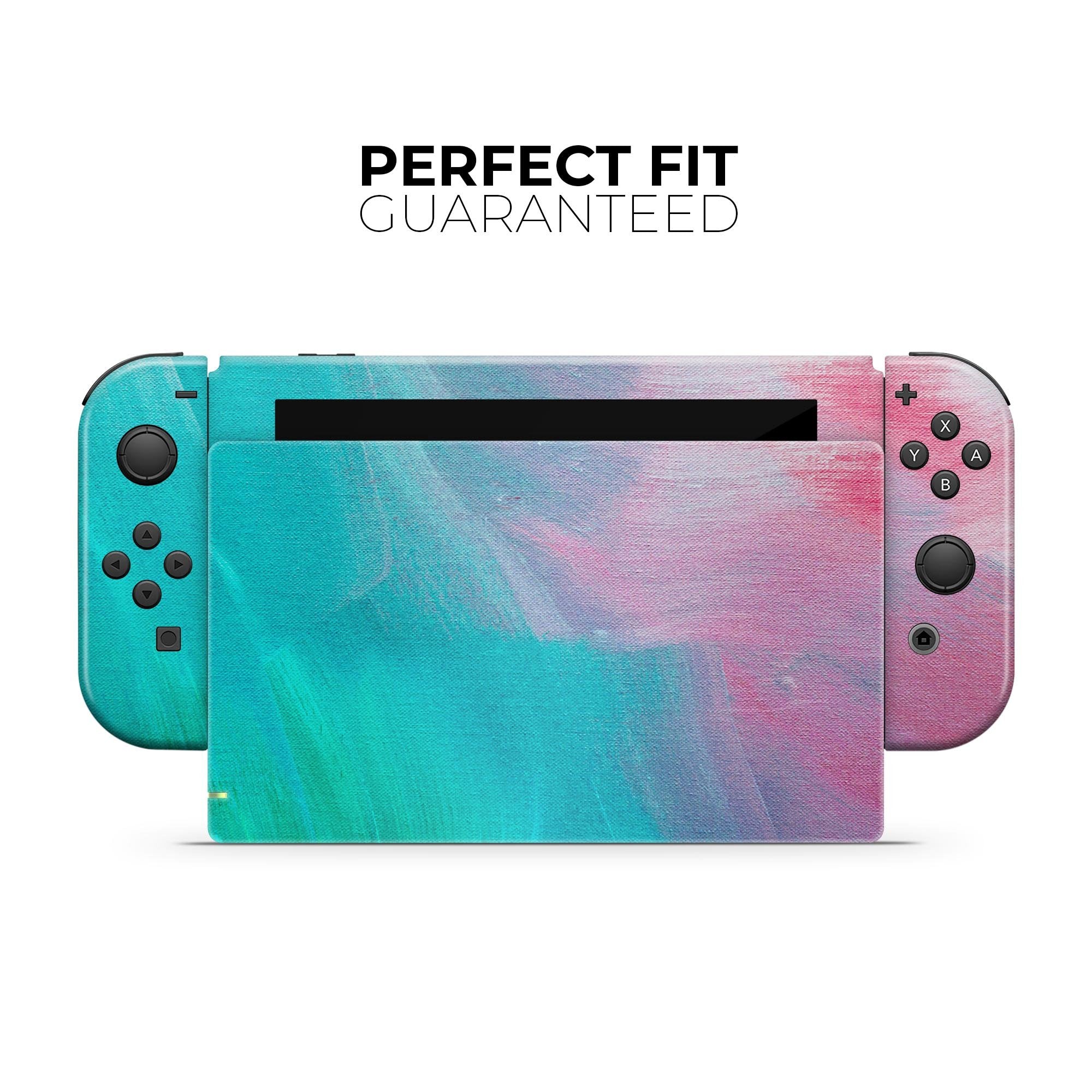Kit de décoration intégrale en vinyle marbré pastel pour Nintendo