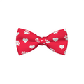 Nœud Papillon Rouge à Motifs de Pattes et Cœurs pour Chien