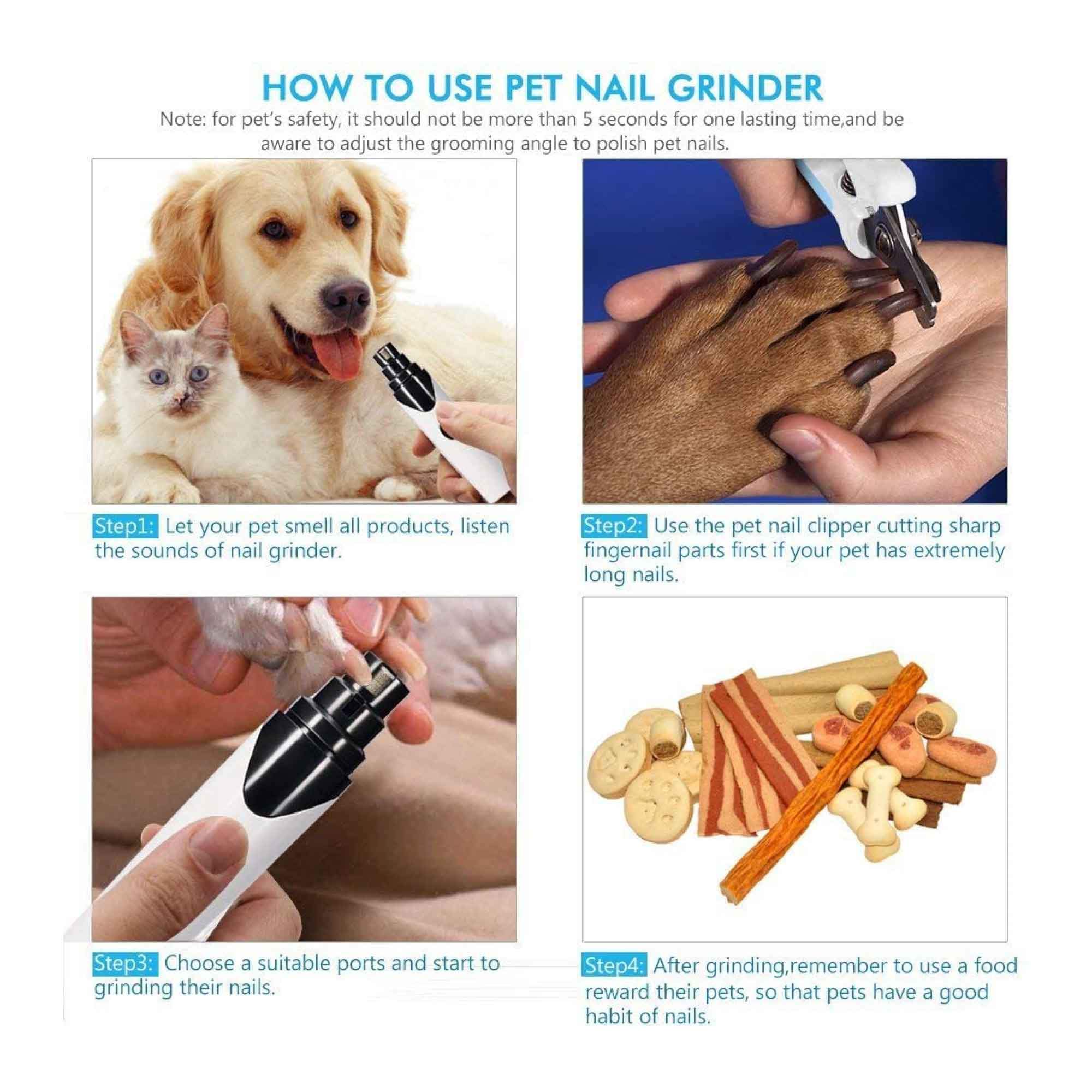 Meuleuse à Ongles Électrique Rechargeable pour Chiens et Chats