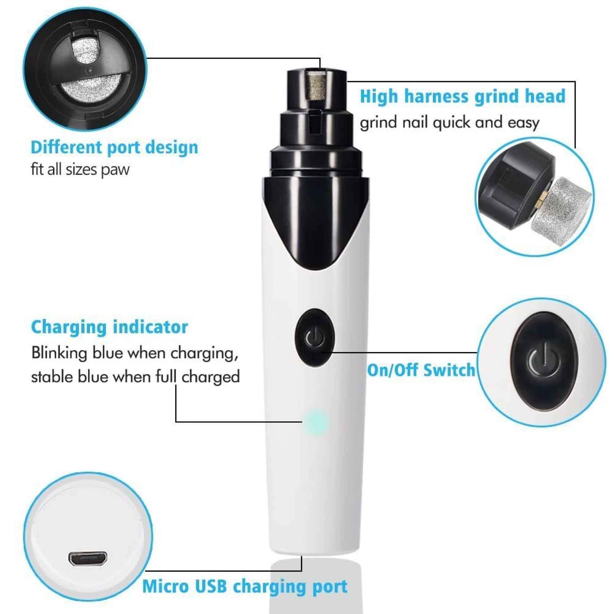 Meuleuse à Ongles Électrique Rechargeable pour Chiens et Chats