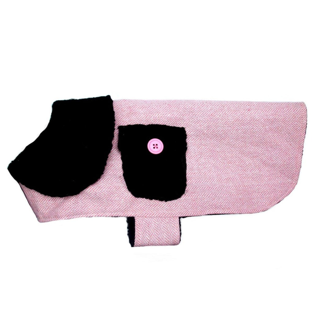 Manteau pour chien en chevrons rose
