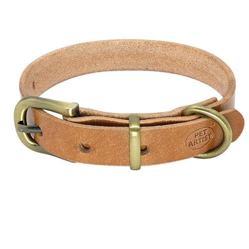 Collier en cuir simple pour chiens de petite et moyenne taille