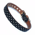 Collier pour chien en tissu à pois