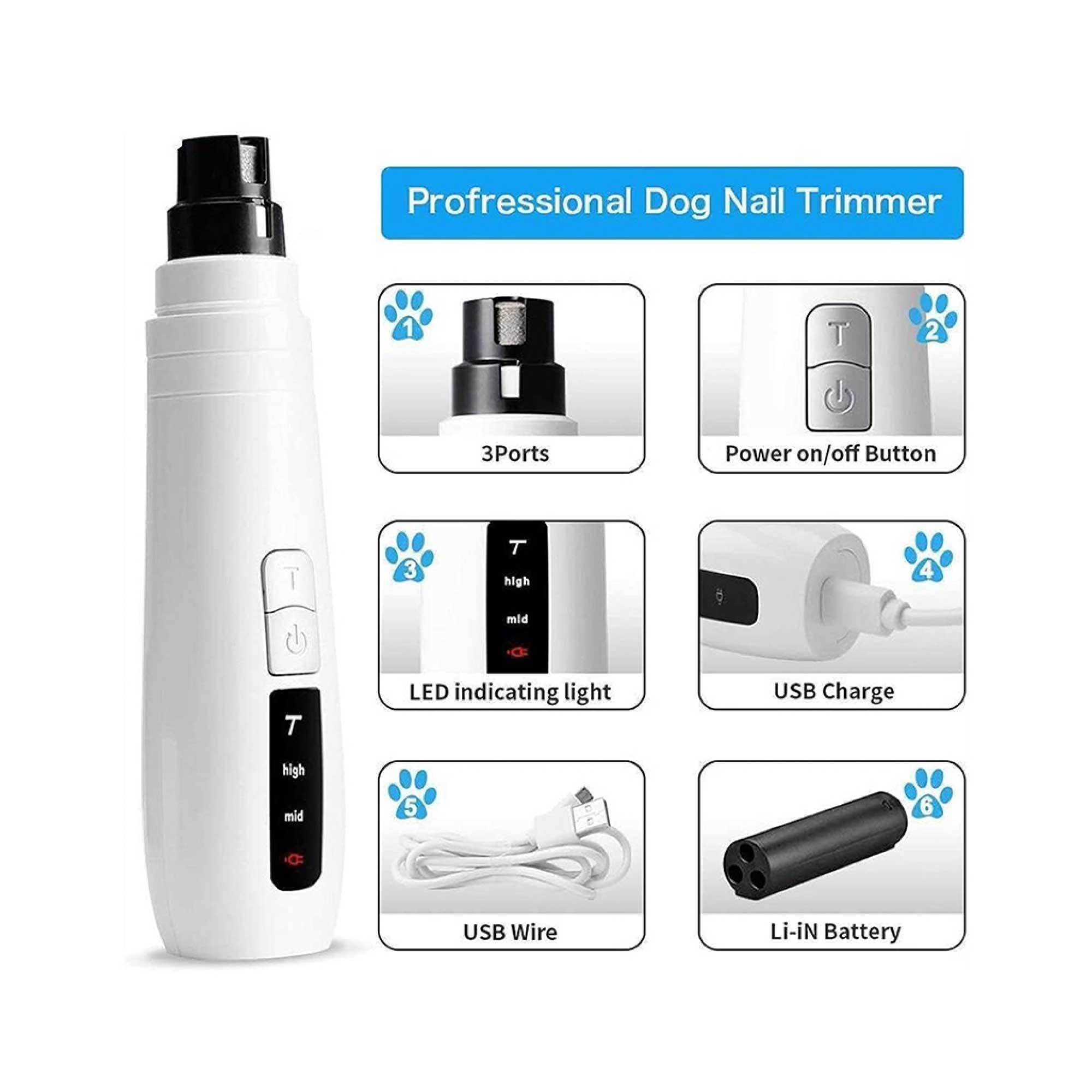 Meuleuse à Ongles Électrique pour Chiens et Chats - Turbo USB