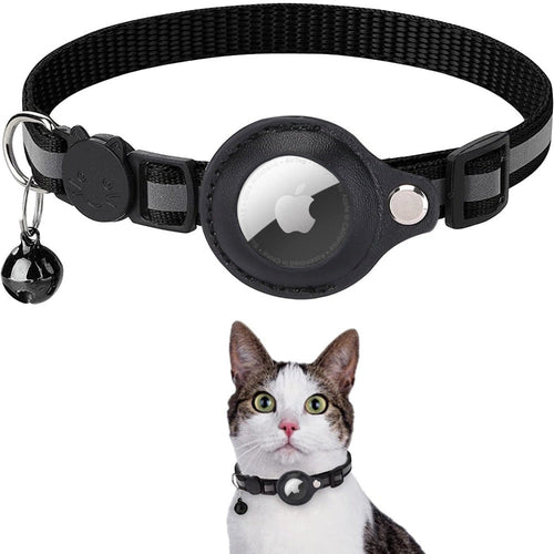 Collier réfléchissant avec étui Airtag pour chats et chiens