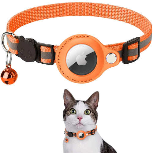 Collier réfléchissant avec étui Airtag pour chats et chiens