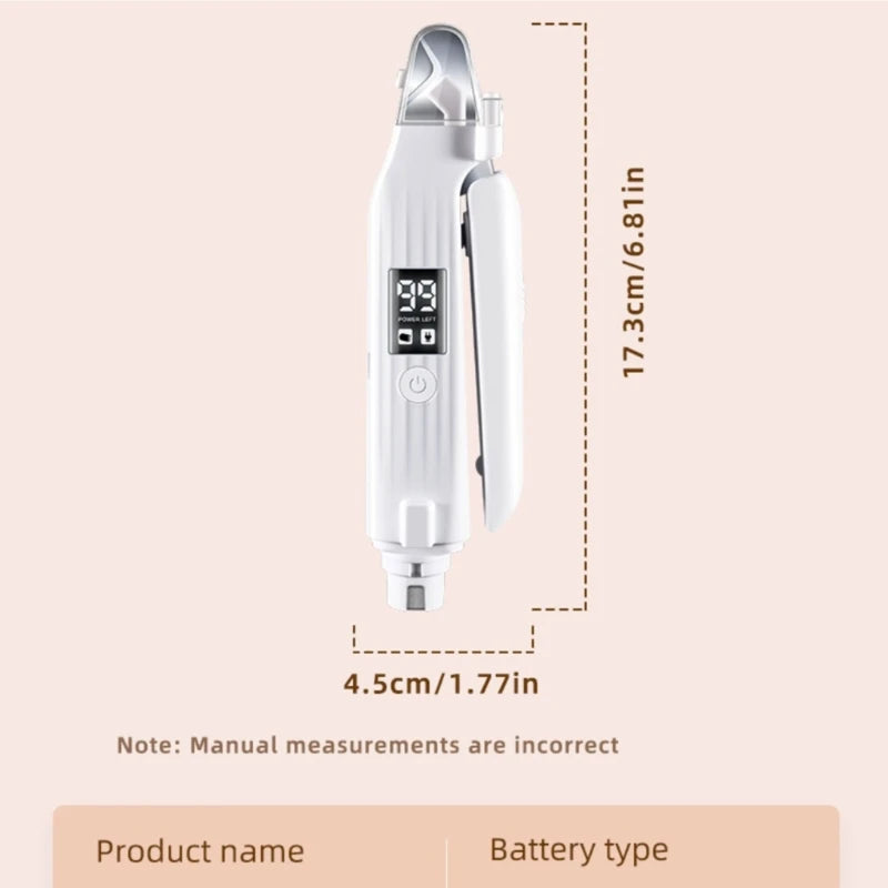 Meuleuse à griffes LED de sécurité pour animaux, rechargeable, pour toilettage à domicile
