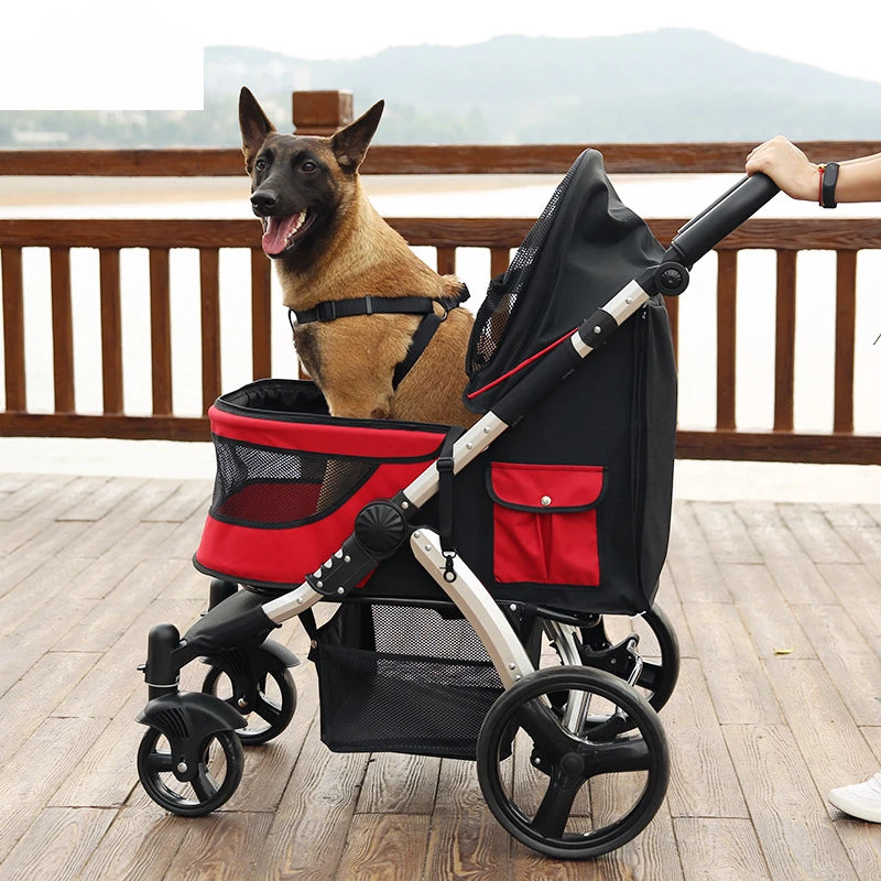 Chariot Pliable de Luxe : Confort et Praticité pour Vos Animaux