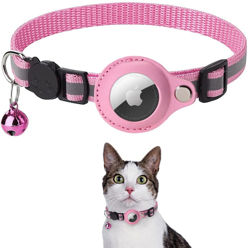 Collier réfléchissant avec étui Airtag pour chats et chiens