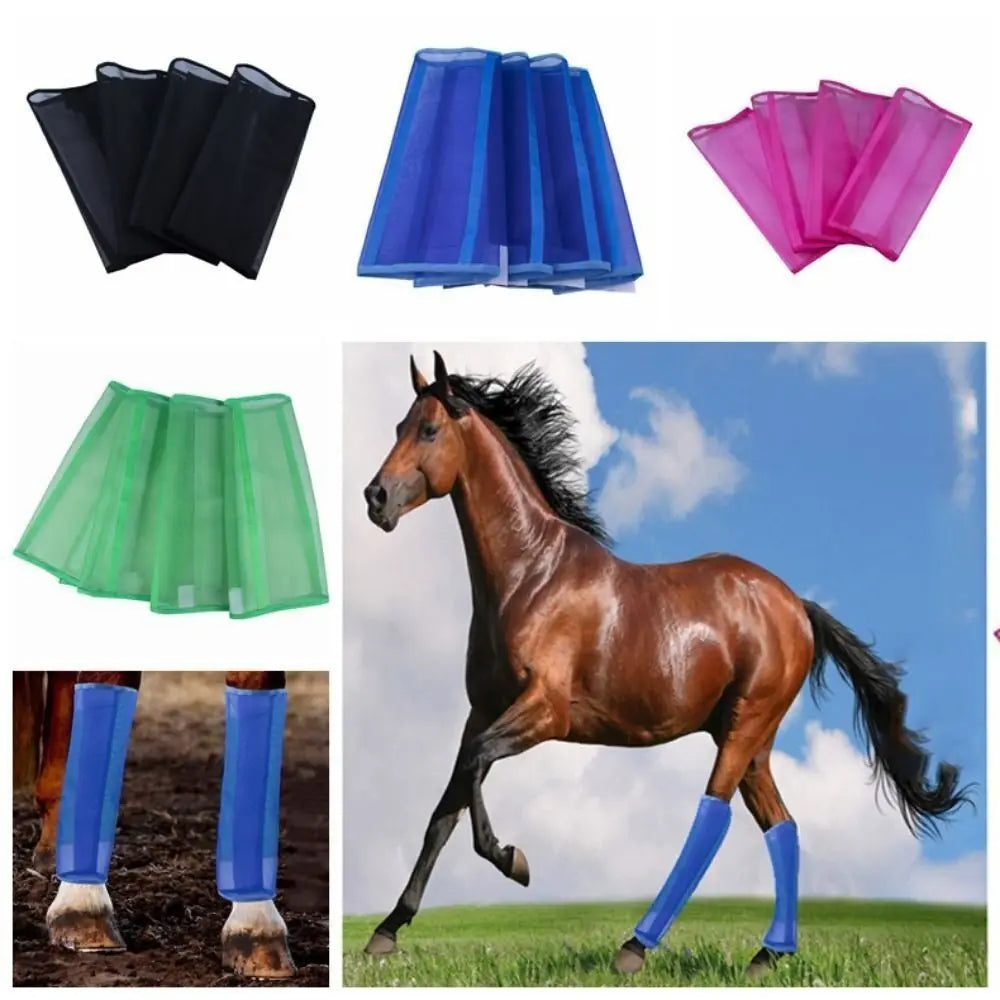 Bottes anti-mouches en tissu maillé pour chevaux