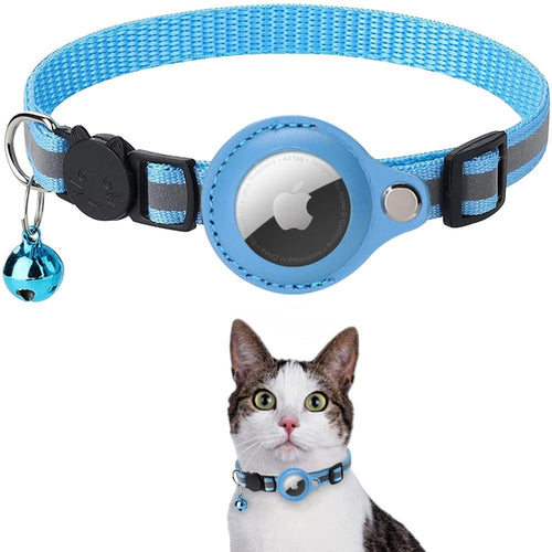 Collier réfléchissant avec étui Airtag pour chats et chiens