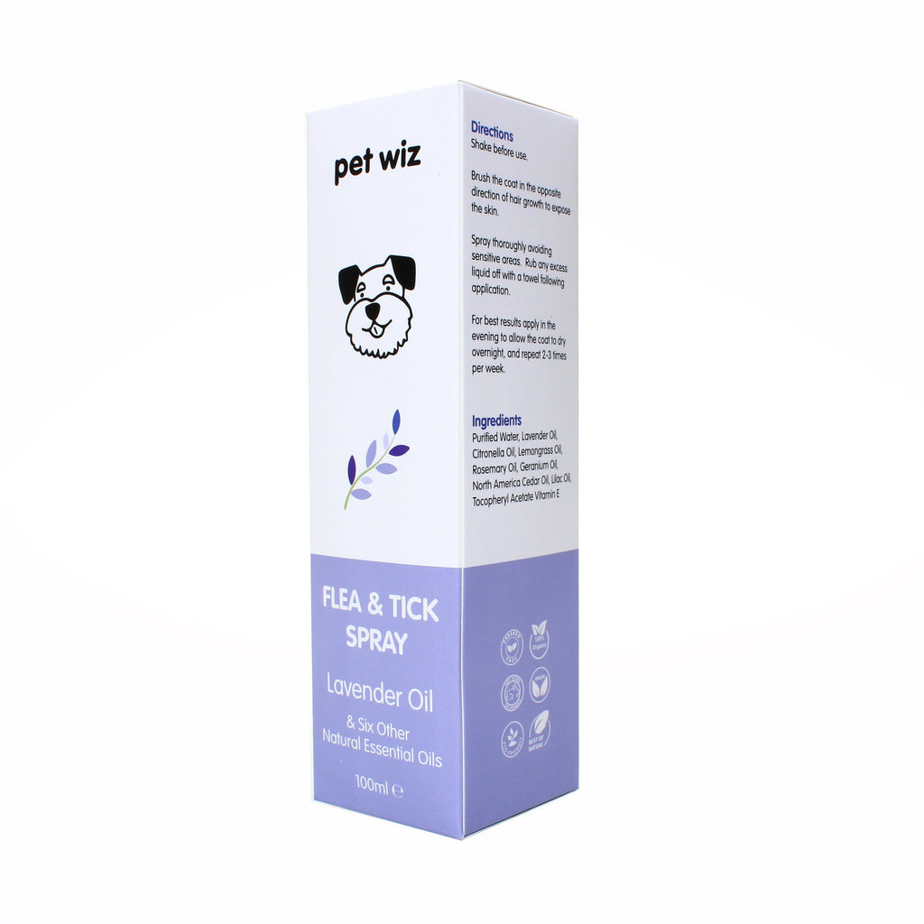 Spray biologique contre les puces et les tiques pour chiens et chats