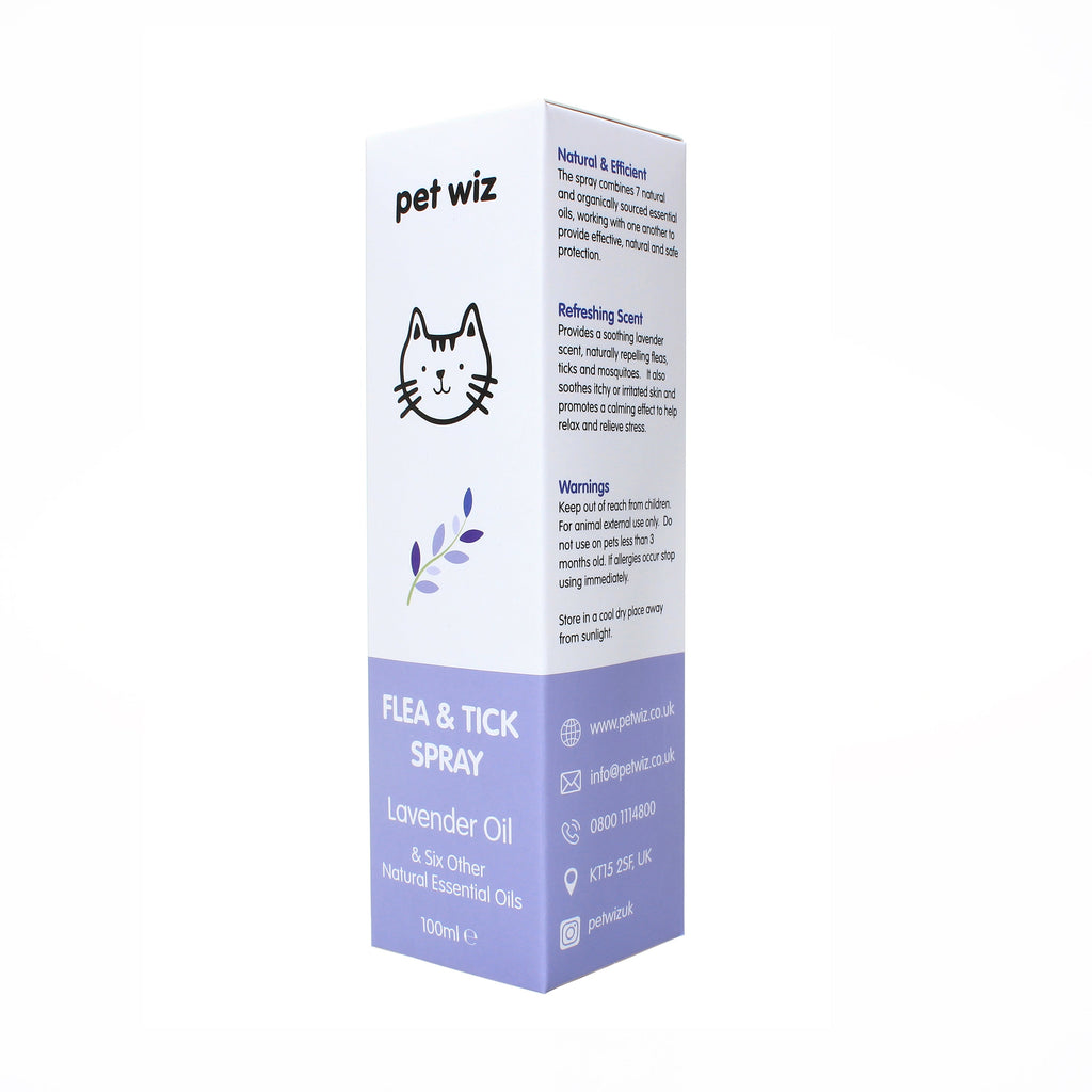 Spray biologique contre les puces et les tiques pour chiens et chats