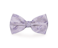 Nœud papillon pour chien en violet avec motifs d'hirondelle et de plume