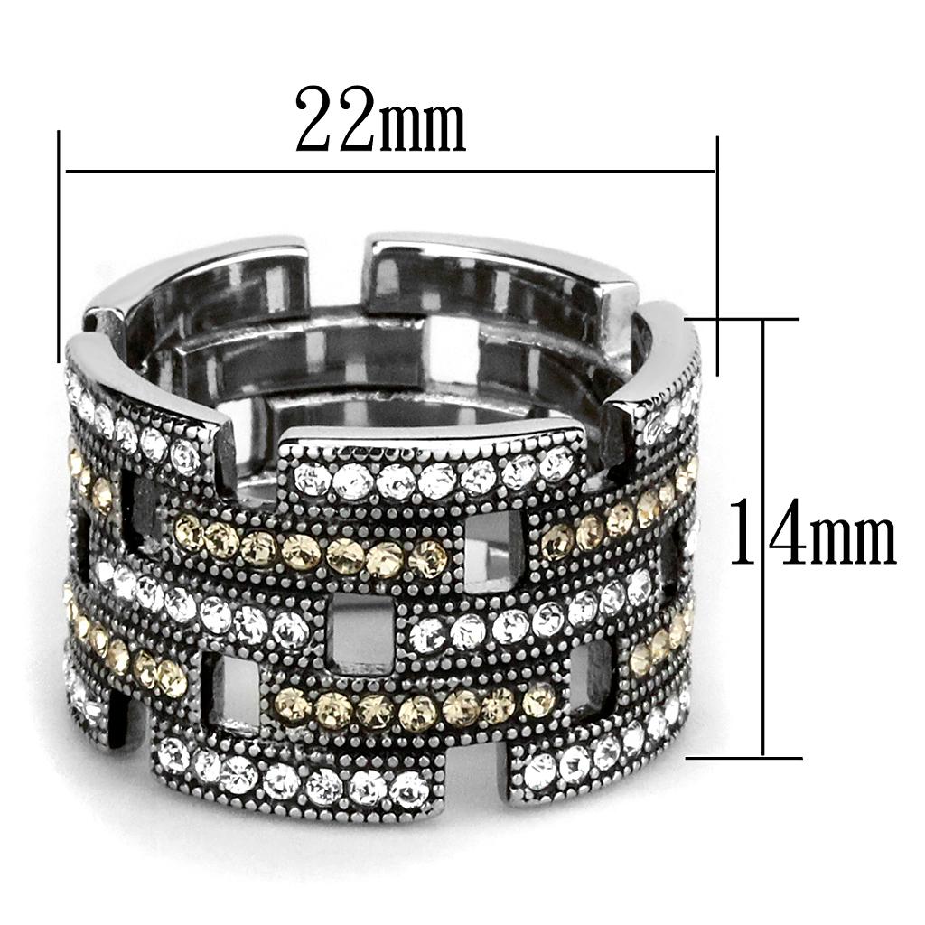 Bague en acier inoxydable poli (sans plaquage) avec sommet
