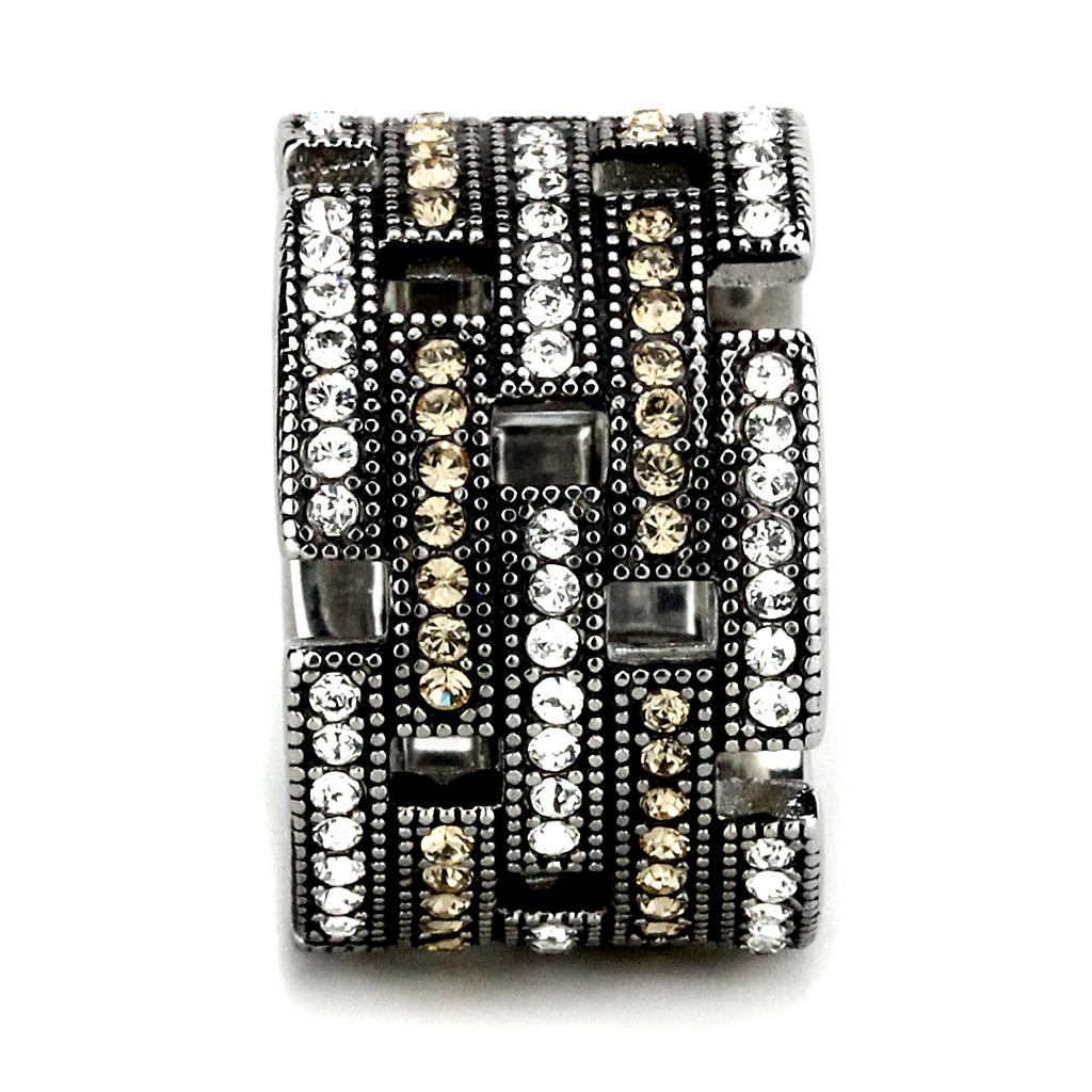 Bague en acier inoxydable poli (sans plaquage) avec sommet