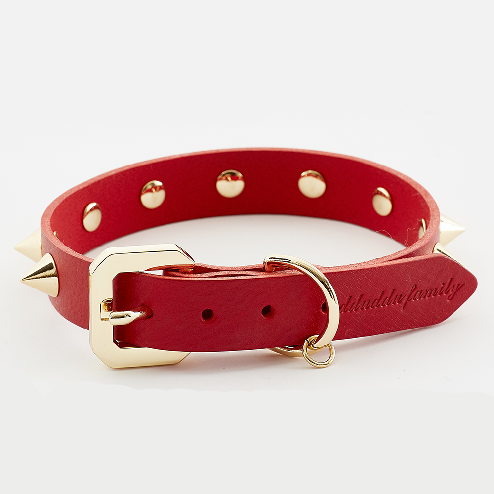 Collier en Cuir Végétal Rouge