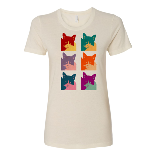 T-shirt Femme Boyfriend 6 Panneaux Chat d'Aujourd'hui