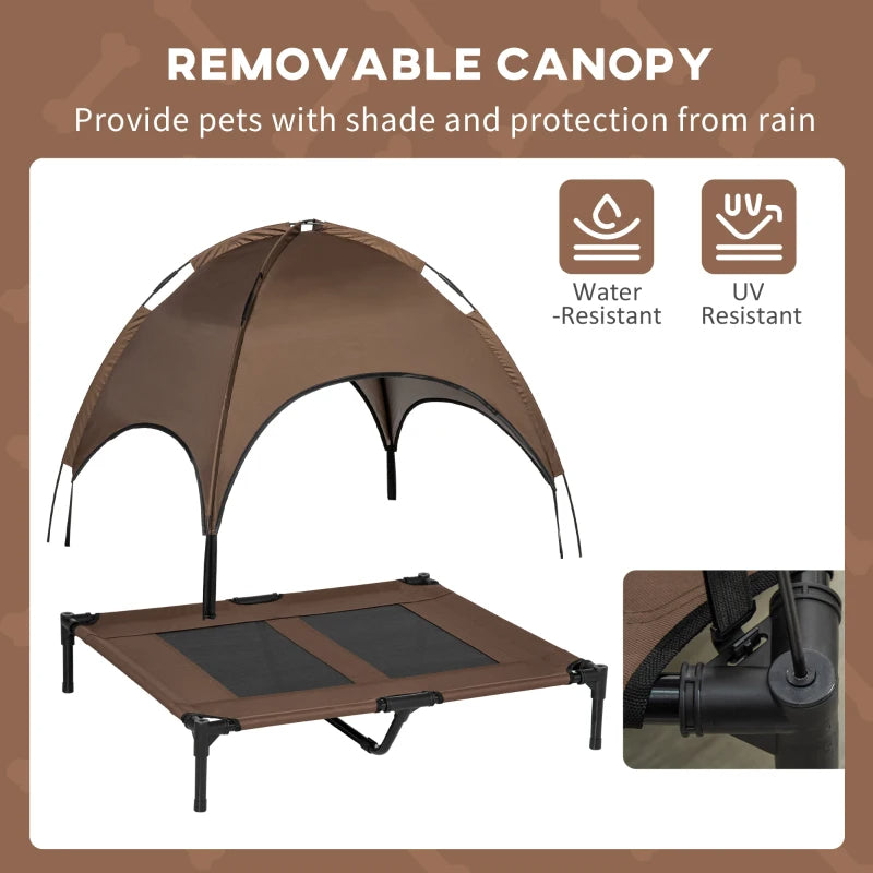 Lit pour chien surélevé et portable avec auvent de protection UV