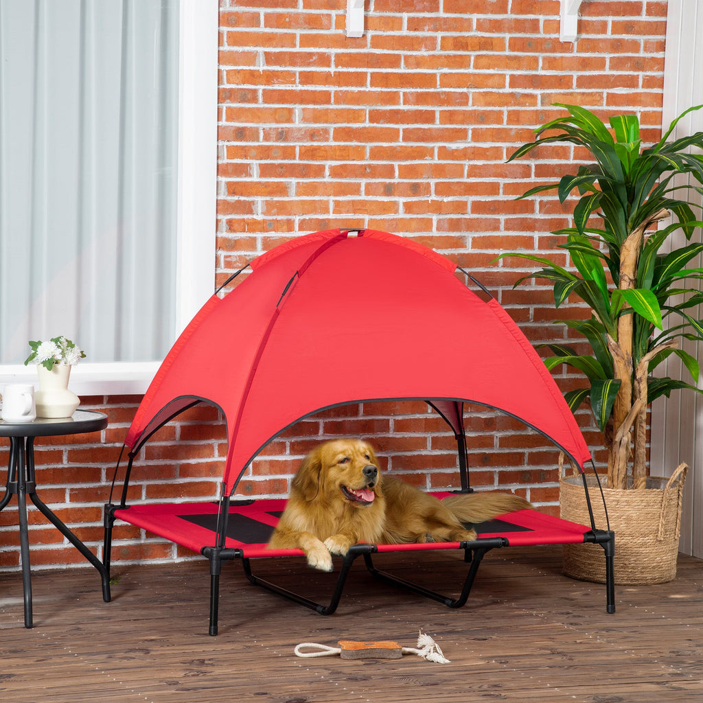 Lit surélevé portable pour chien avec protection UV et effet rafraîchissant
