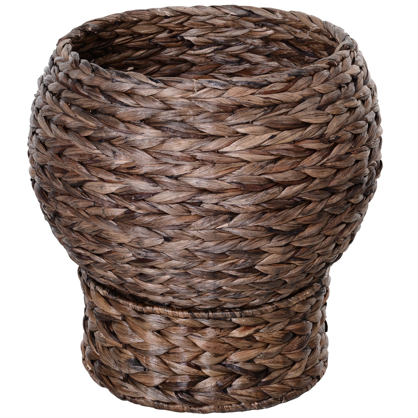 Lit surélevé en osier fait main avec coussin marron foncé pour chatons