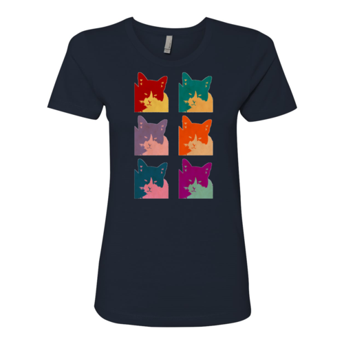 T-shirt Femme Boyfriend 6 Panneaux Chat d'Aujourd'hui
