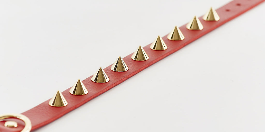 Collier en Cuir Végétal Rouge