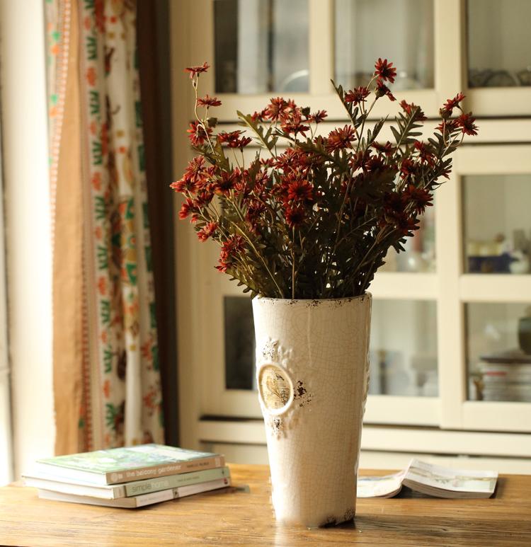 Tige de Chrysanthème en Soie Synthétique Colorée