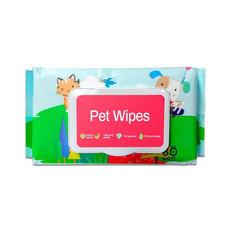 Lingettes Humides pour Chien et Chat, Sans Parfum, à Base de Plantes
